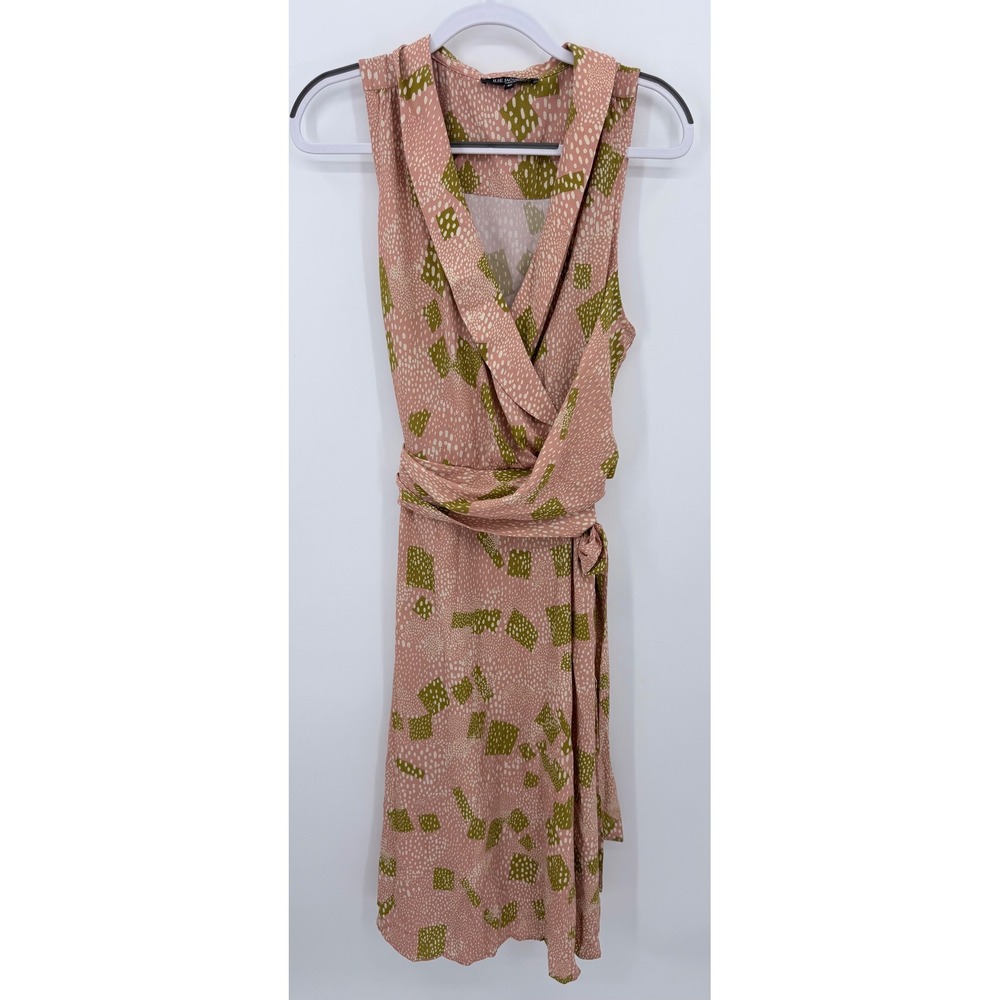 Ilse Jacobsen Dress Womens 12 Blush Scandinavian Sleeveless Faux Wrap Midi